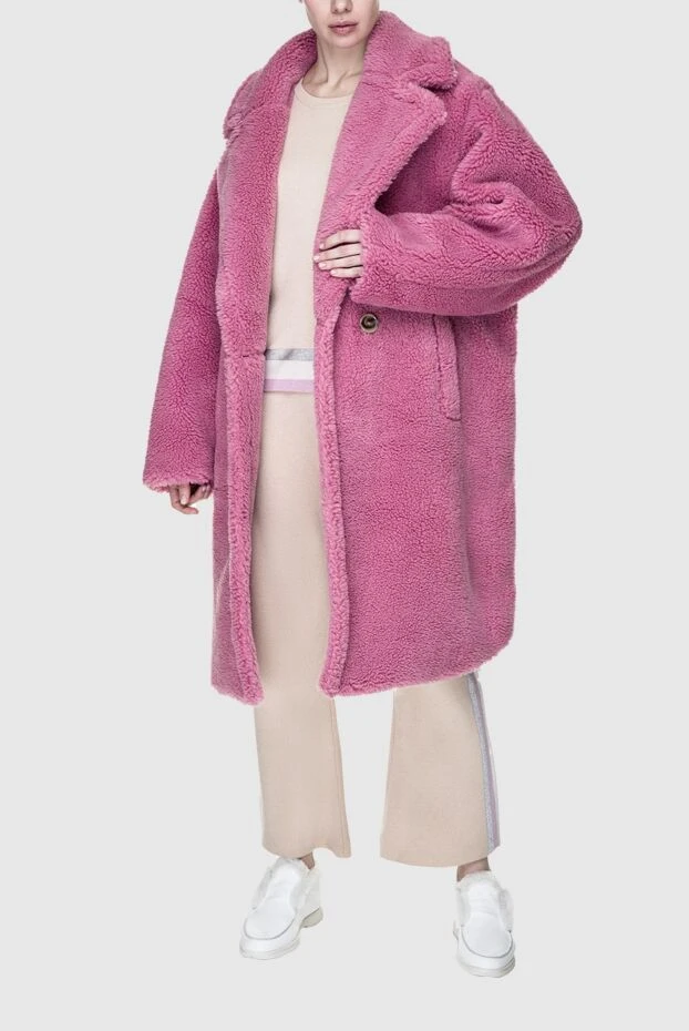 Fleur de Paris woman women's pink fur coat made of wool and acrylic купить с ценами и фото 155497 - photo 2