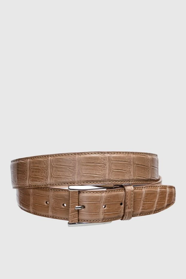 Cesare di Napoli man beige crocodile leather belt for men купить с ценами и фото 155504 - photo 1