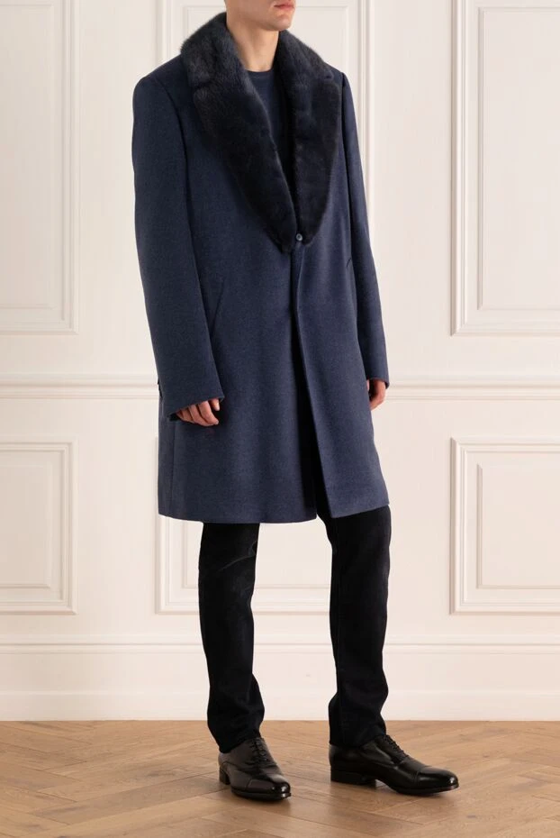 Moorer man men's blue cashmere coat 180223 - photo 3