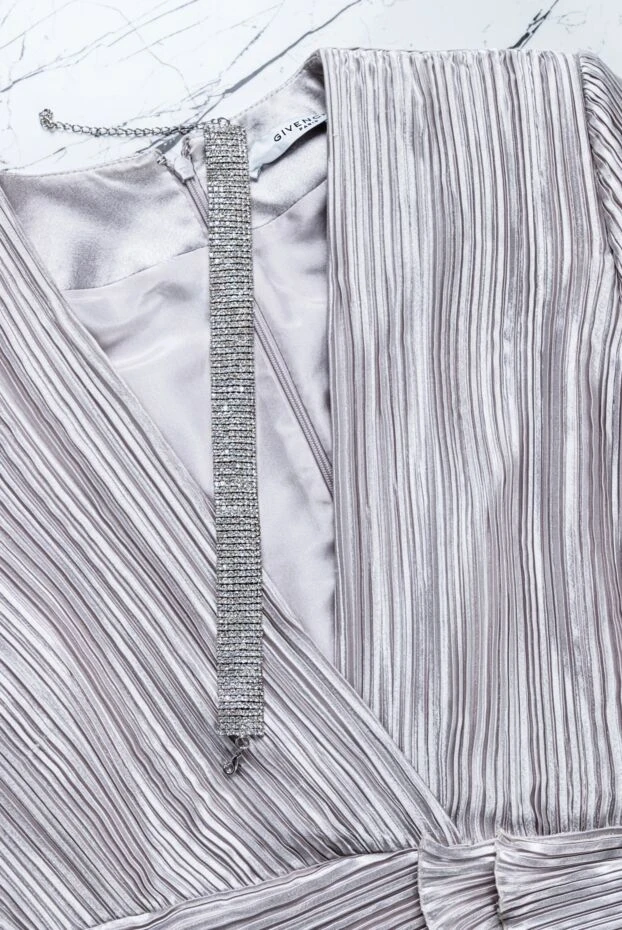 Повязка женская широкая серая с кристаллами - фото 2