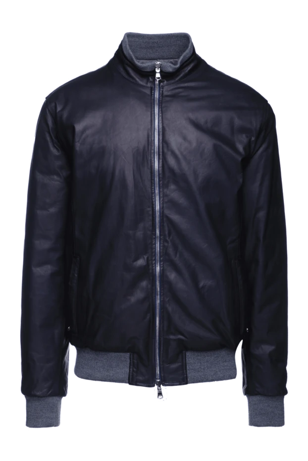 Barba Napoli man blue leather jacket for men купить с ценами и фото 155581 - photo 1