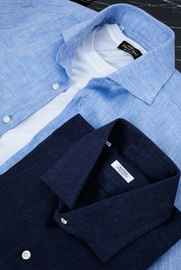 Barba Napoli men's shirt made of natural linen in a rich blue tone
155589 - photo 2