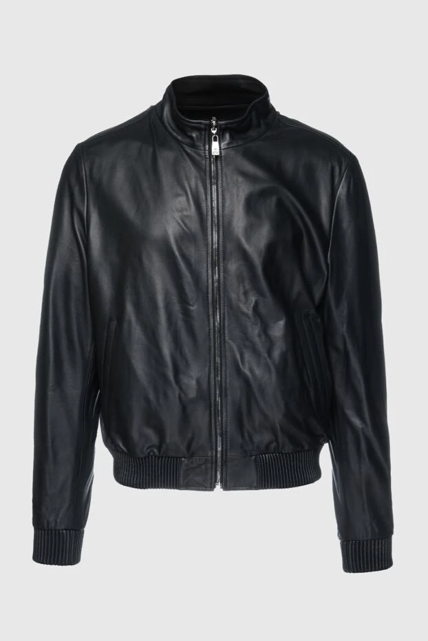 Corneliani man black leather jacket for men купить с ценами и фото 155605 - photo 1