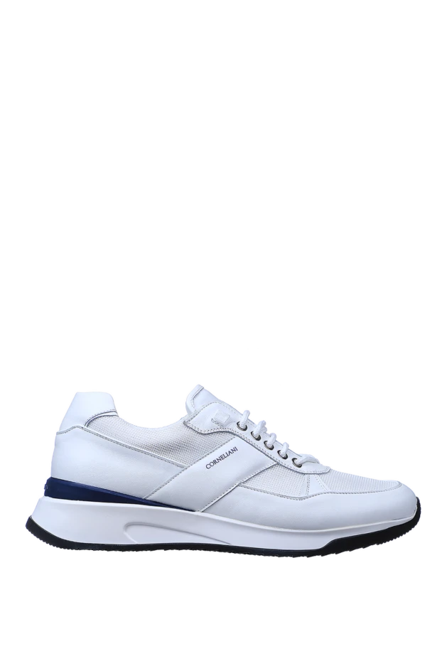 Corneliani man white leather sneakers for men купить с ценами и фото 155608 - photo 1