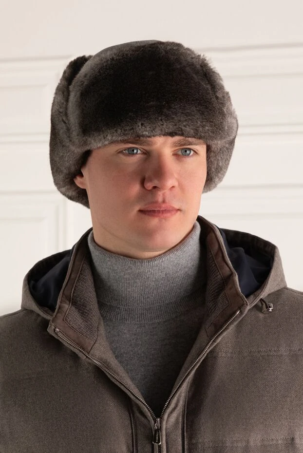 Enrico Mandelli man hat made of wool, cashmere and natural fur gray for men купить с ценами и фото 155616 - photo 2