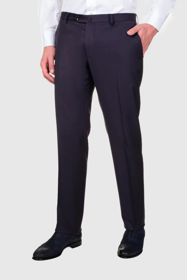 Cesare di Napoli man purple wool trousers for men купить с ценами и фото 155623 - photo 2