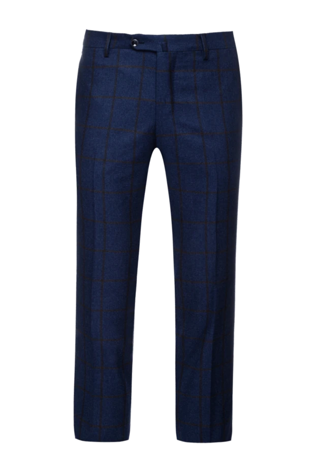 Cesare di Napoli man blue wool trousers for men купить с ценами и фото 155624 - photo 1