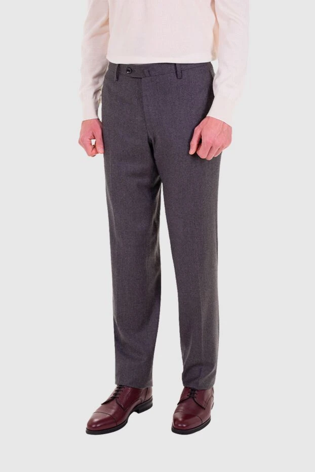 Cesare di Napoli man gray wool and cashmere trousers for men купить с ценами и фото 155626 - photo 2