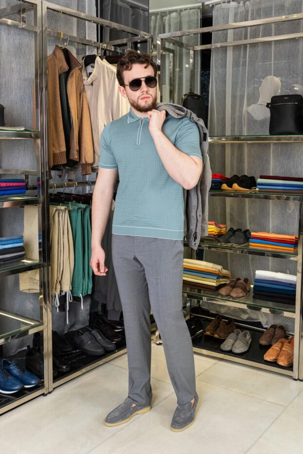 Cesare di Napoli қатаң кесілген кашемирді сұр жүннен ерлер шалбары
 155627 - фото 2