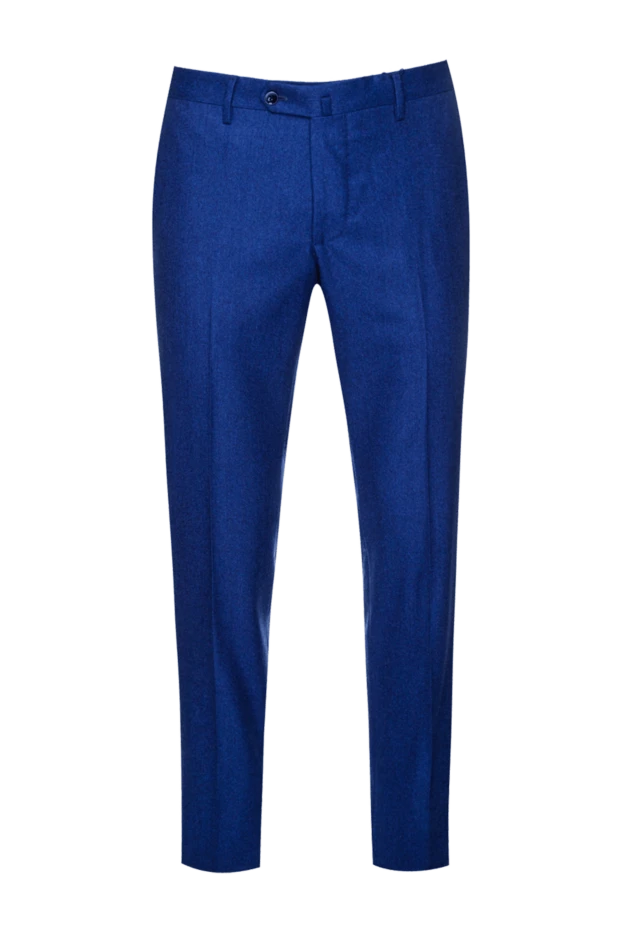 Cesare di Napoli man blue wool trousers for men купить с ценами и фото 155629 - photo 1