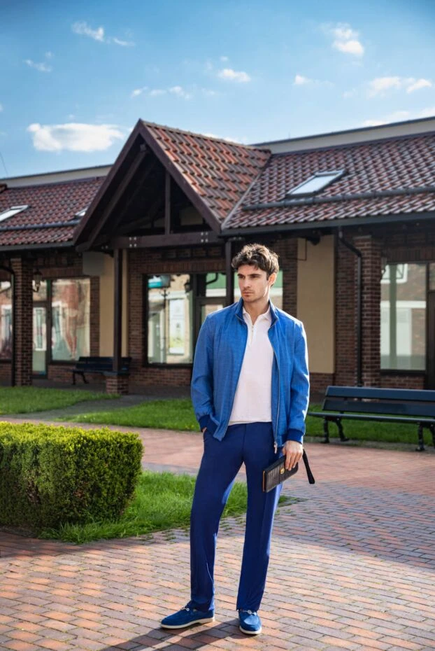 Cesare di Napoli ерлерге арналған жүннен жасалған шалбар, ресми, қою көк
 155629 - фото 2