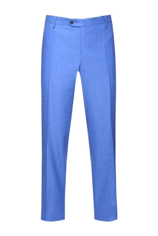 Cesare di Napoli man blue wool trousers for men купить с ценами и фото 155630 - photo 1