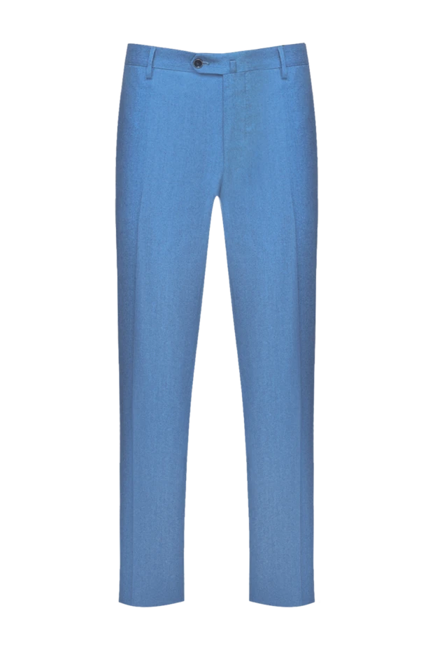 Брюки мужские из натуральной шерсти голубые - фото 1