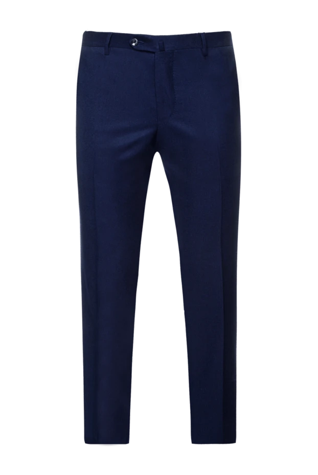 Cesare di Napoli man blue wool trousers for men купить с ценами и фото 155631 - photo 1