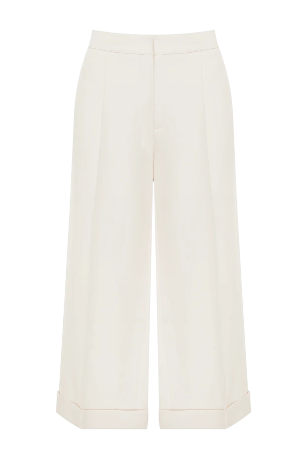 Dior woman white linen and silk trousers for women купить с ценами и фото 155653 - photo 1