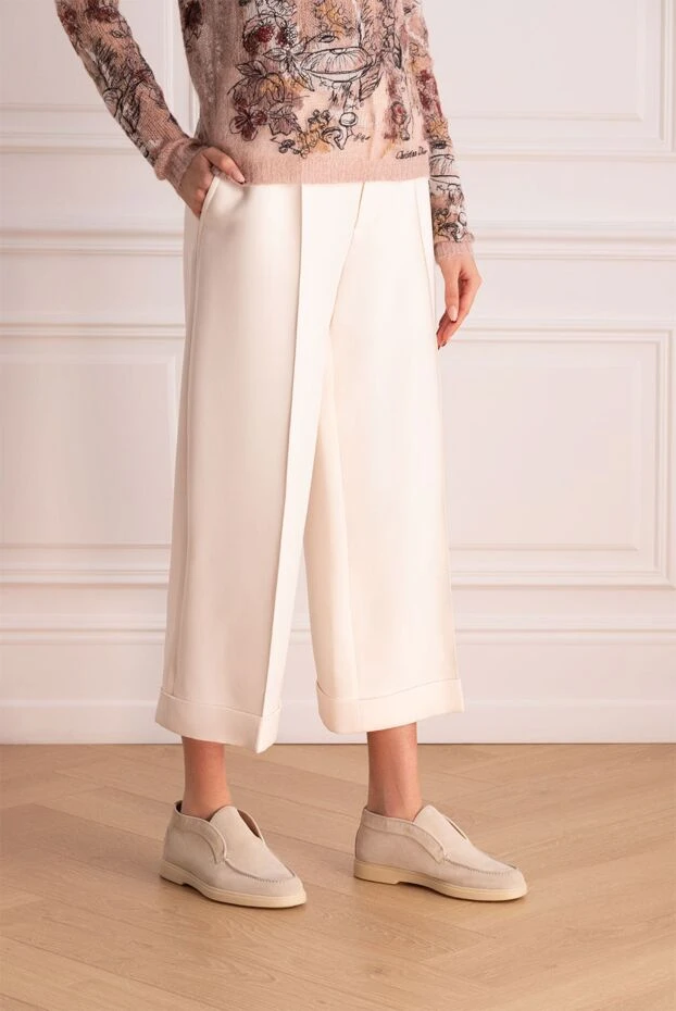 Dior женские штаны свободного кроя белые 155653 - фото 3