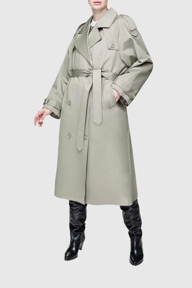 Fleur de Paris плащ женский классический хлопковый двубортный с ремнём 155676 - фото 3