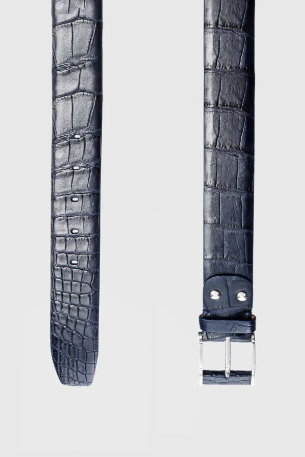 Zilli dark blue crocodile leather belt with polished buckle
 155695 - photo 3