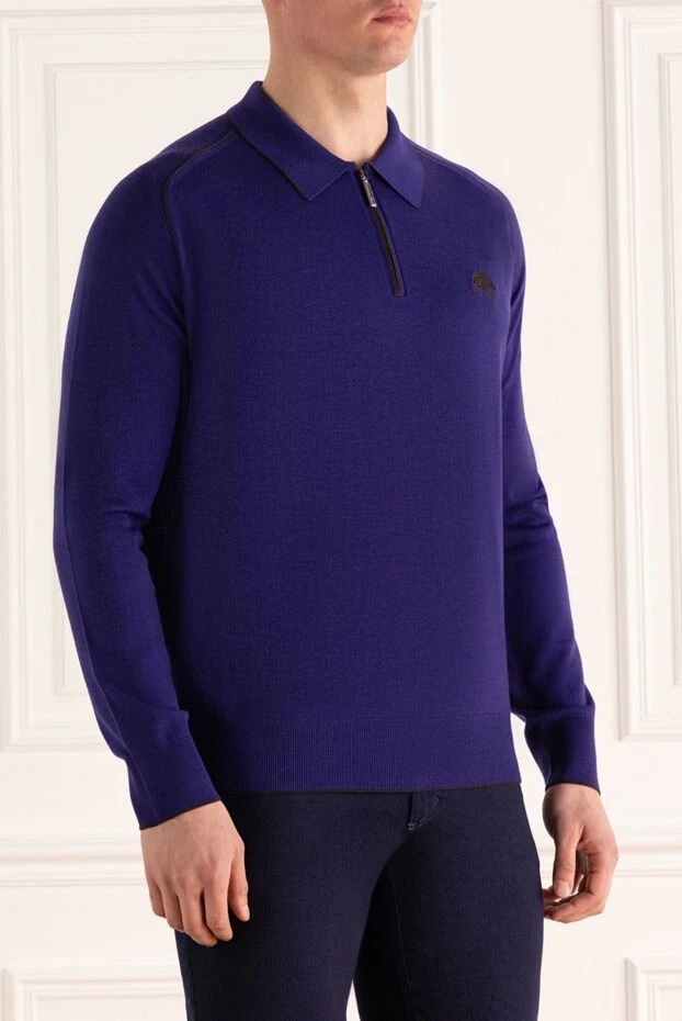 Stefano Ricci ерлерге арналған ұзын жеңді жүннен жасалған поло, сұр 155771 - фото 3