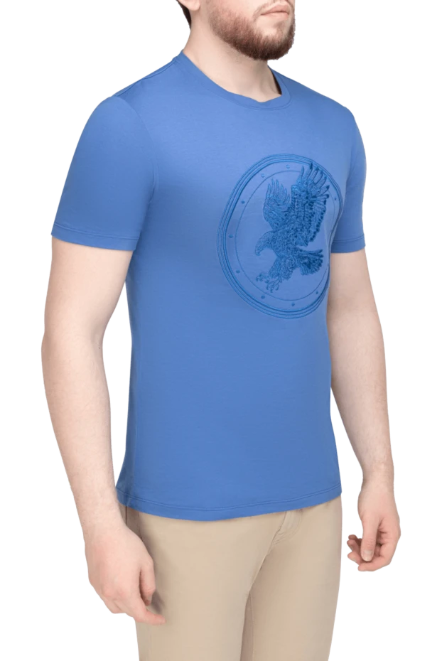 Stefano Ricci футболка из хлопка синяя мужская 155773 - фото 3