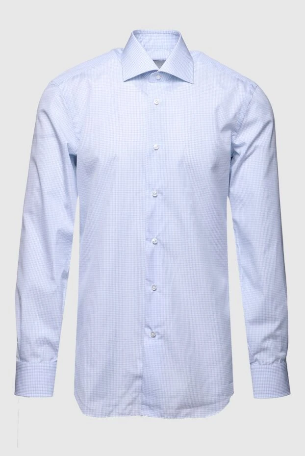 Barba Napoli man blue cotton shirt for men купить с ценами и фото 155824 - photo 1