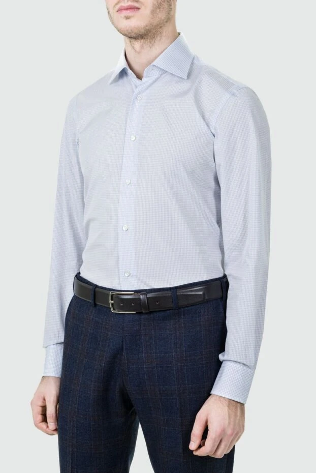 Barba Napoli рубашка мужская классическая голубая приталенного кроя
 155824 - фото 3