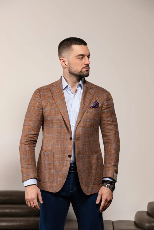 Barba Napoli рубашка мужская голубая в тонкую полоску из хлопка
 155825 - фото 2