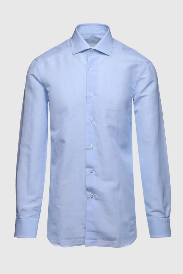 Barba Napoli man blue cotton shirt for men купить с ценами и фото 155829 - photo 1