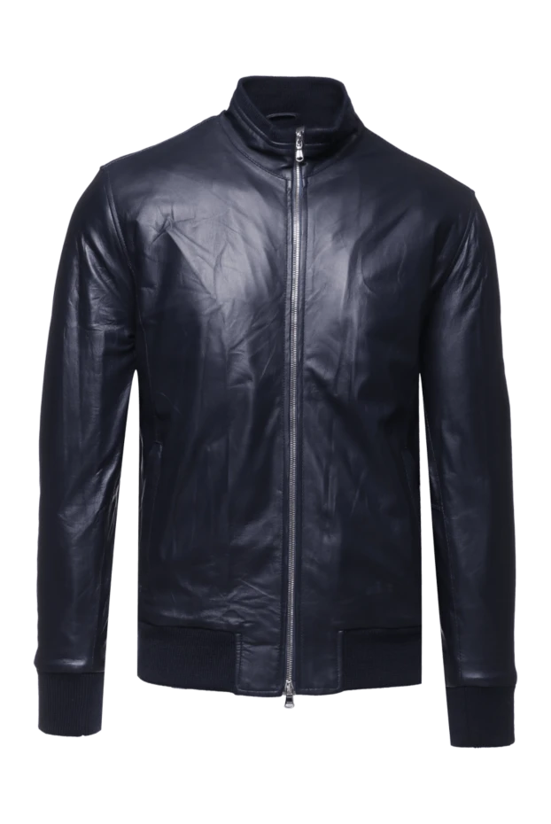 Barba Napoli man blue leather jacket for men купить с ценами и фото 155831 - photo 1