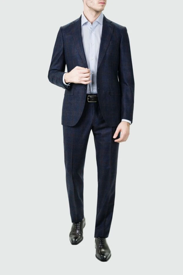 Sartoria Latorre man men's suit made of wool, blue купить с ценами и фото 155851 - photo 2