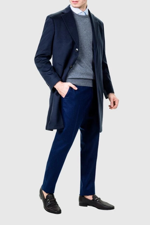 Sartoria Latorre man cashmere coat blue for men купить с ценами и фото 155860 - photo 2