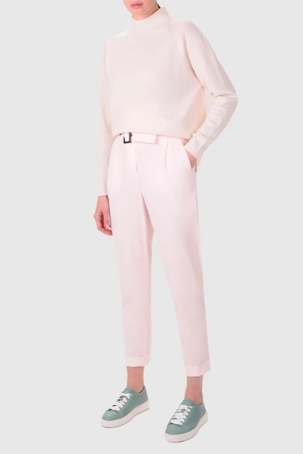 Peserico woman pink cotton trousers for women купить с ценами и фото 155868 - photo 2