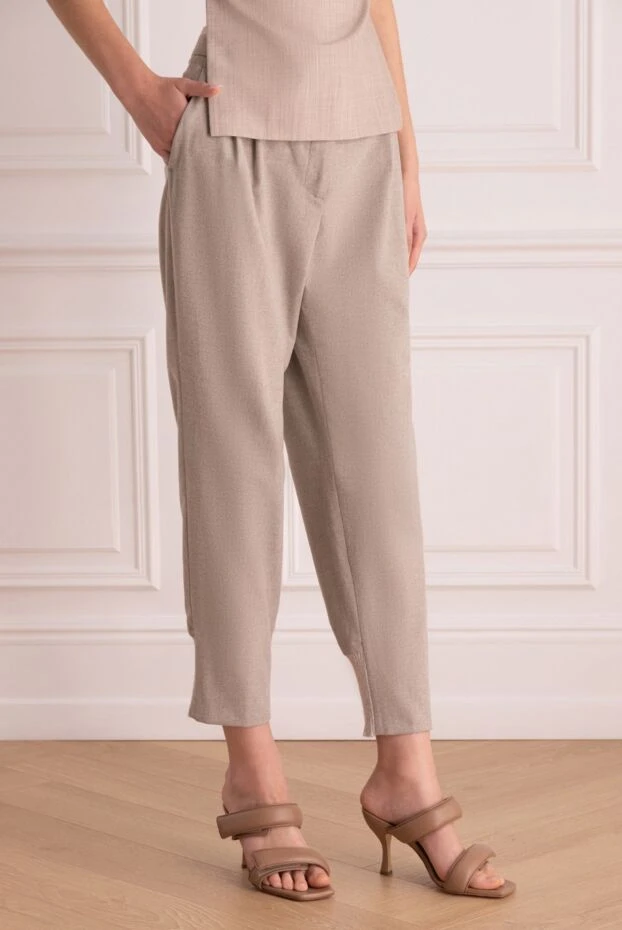 Peserico әйелдерге арналған бежевый түсті классикалық шалбар 155915 - фото 3