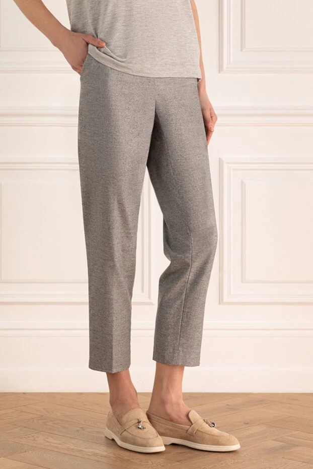 Peserico әйелдерге арналған сұр түсті классикалық шалбар 155923 - фото 3