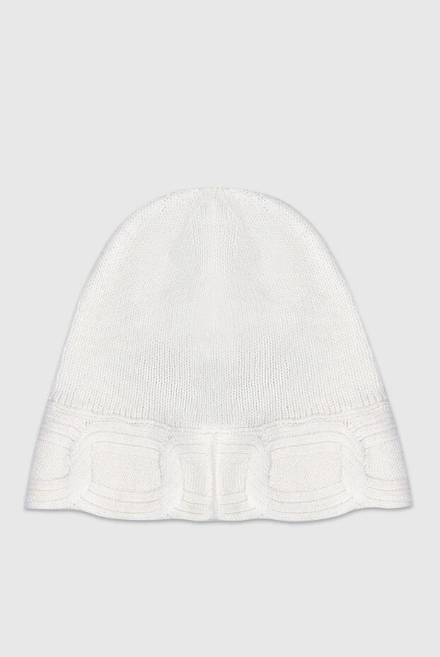D.Exterior white women's hat with textured knitting on the edge 155942 - photo 3