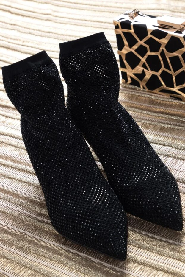 Le Silla ботинки женские черные замшевые с люрексом 155964 - фото 3