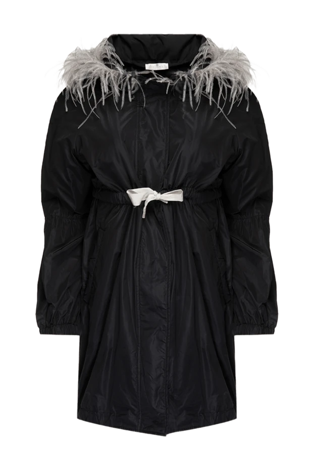 Panicale woman women's black polyester and ostrich feather raincoat купить с ценами и фото 156007 - photo 1