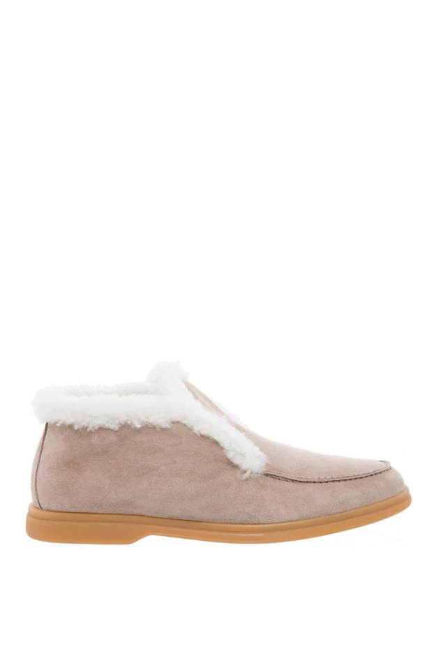 Cesare di Napoli woman beige suede and fur loafers for women купить с ценами и фото 156054 - photo 1