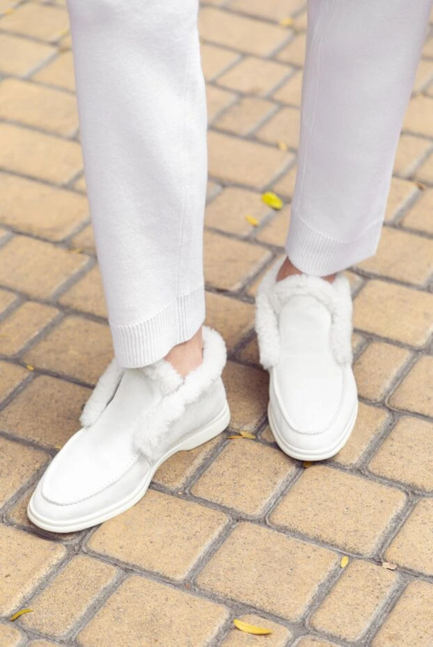 Cesare di Napoli лоферы женские замшевые базовые с мехом розовые 156059 - фото 2