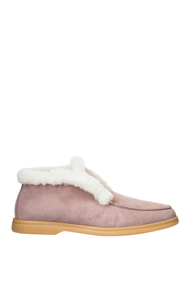 Cesare di Napoli woman pink suede and fur loafers for women купить с ценами и фото 156063 - photo 1