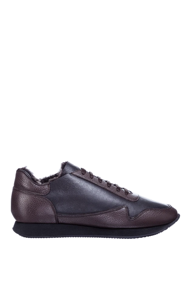 Cesare di Napoli man brown leather sneakers for men купить с ценами и фото 156067 - photo 1