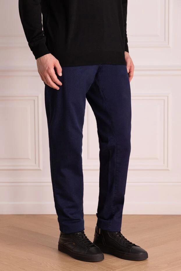 Jacob Cohen джинсы темно-синего цвета с поясом на шнурке и эластаном
 156114 - фото 3