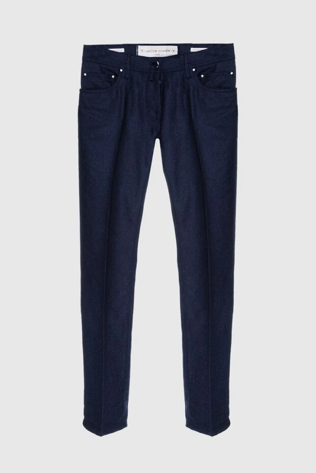 Jacob Cohen man blue wool trousers for men купить с ценами и фото 156117 - photo 1