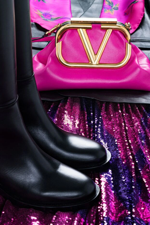 Valentino bright amaranth pleated sequin skirt with mesh lining
 156125 - photo 2