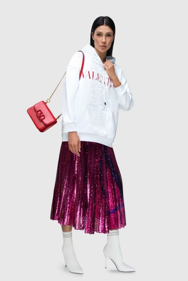 Valentino bright amaranth pleated sequin skirt with mesh lining
 156125 - photo 3