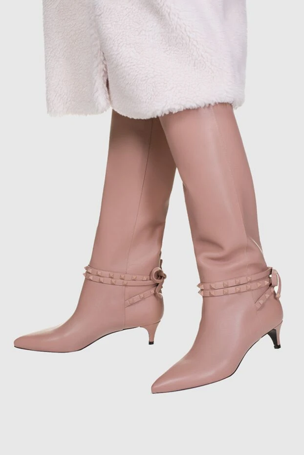 Valentino woman beige leather boots for women купить с ценами и фото 156127 - photo 2