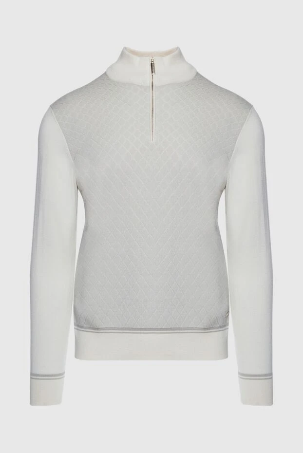 Тройер из кашемира и шелка с диагональным узором на передней панели - фото 1