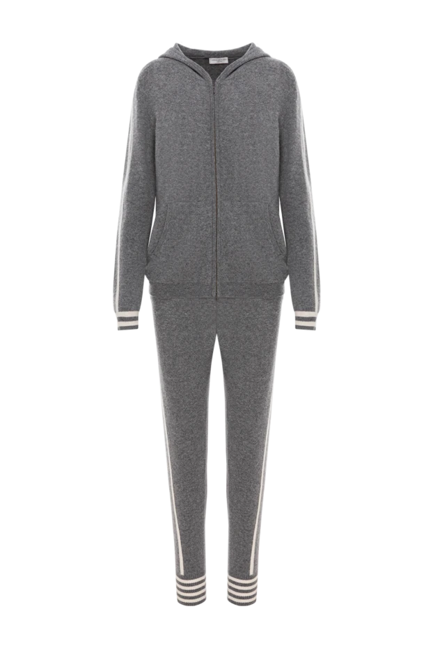 Женский костюм из мягкого кашемира с полосками и манжетами - фото 1