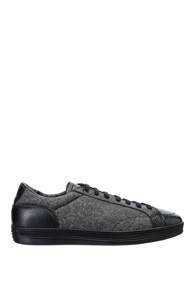 Doucal`s man gray leather and textile sneakers for men купить с ценами и фото 156197 - photo 1