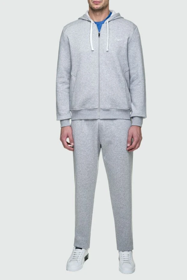 Ermenegildo Zegna man men's sports suit made of cotton and polyester, gray купить с ценами и фото 156210 - photo 2